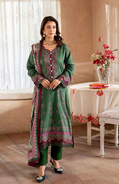 Alyssa – Green Digital Printed Unstitched 3-Piece khaddar Suit with printed