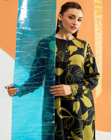 Olive Bloom Luxe 2-Piece Unstitched Printed Lawn Suit